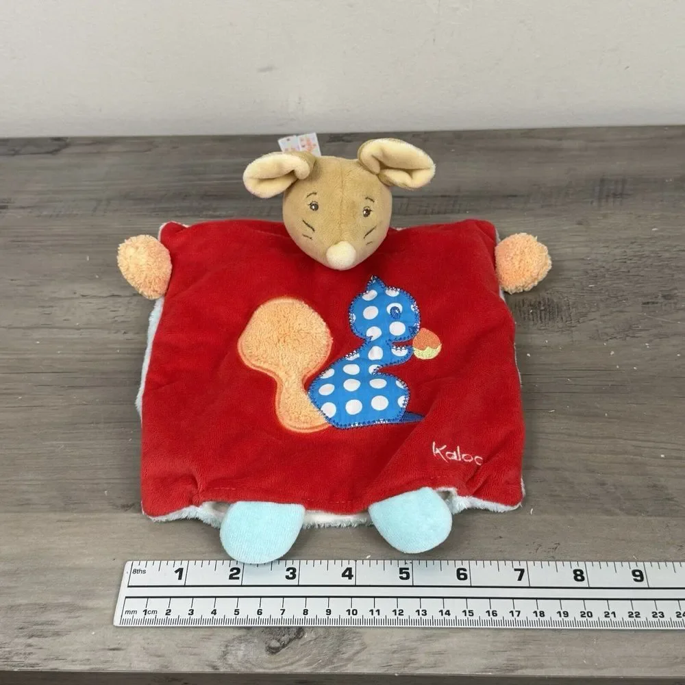 KALOO France Colors DOUDOU PUPPET MOUSE #9632631 Plush Lovey Squirrel‎ Red Soft